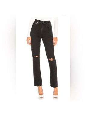 Agolde Cherie High Rise Straight Jeans in Distortion Black size 24